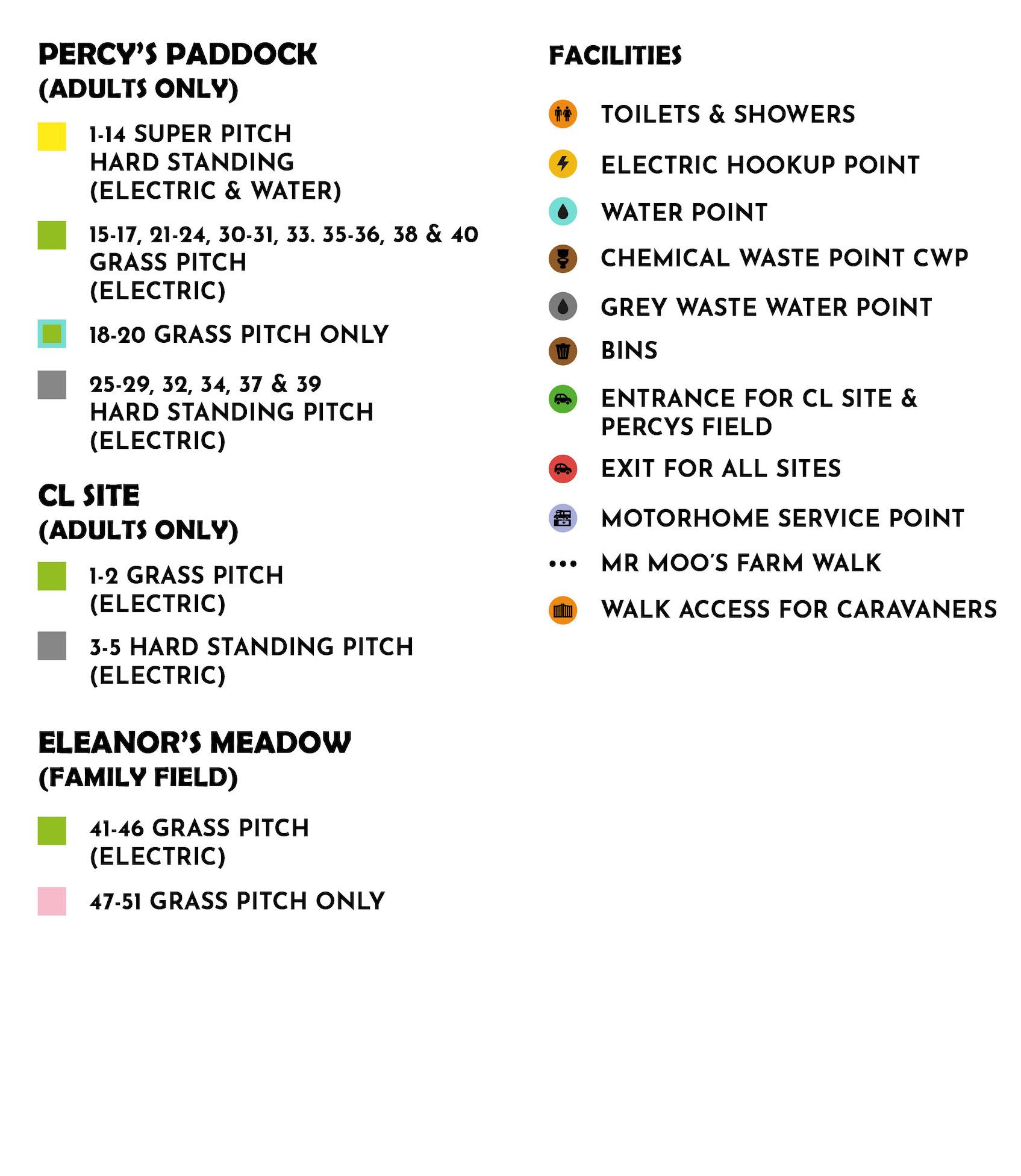 Mr Moos caravan park map key